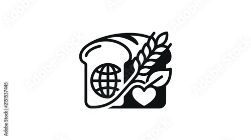 Global Sustainable Bread Concept Icon