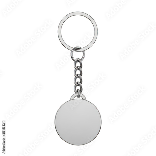 Elegant silver keychain with a round pendant and sparkling accents