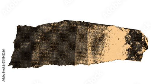 Принти на полотні Vintage paper scrap with halftone dots and aged sepia ink texture for editorial design backgrounds