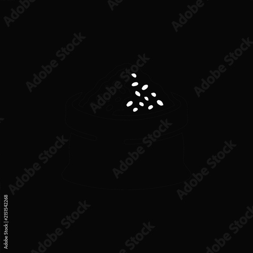 Minimalist white outline of a pizza slice with cheese on black background