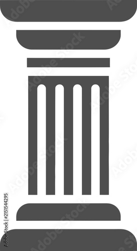 Minimal classical column icon vector illustration architectural pillar symbol isolated on white background
