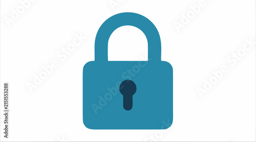 Closed padlock vector icon representing security privacy protection and access control flat graphic design