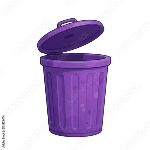 Purple Trash Can Isolated Transparent Background