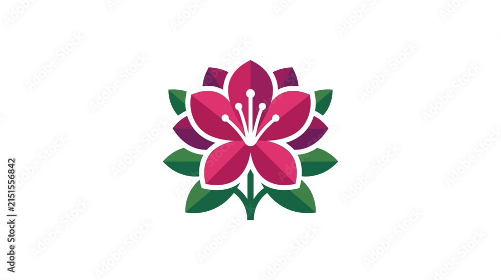 Obraz premium Stylized pink and purple flower illustration.