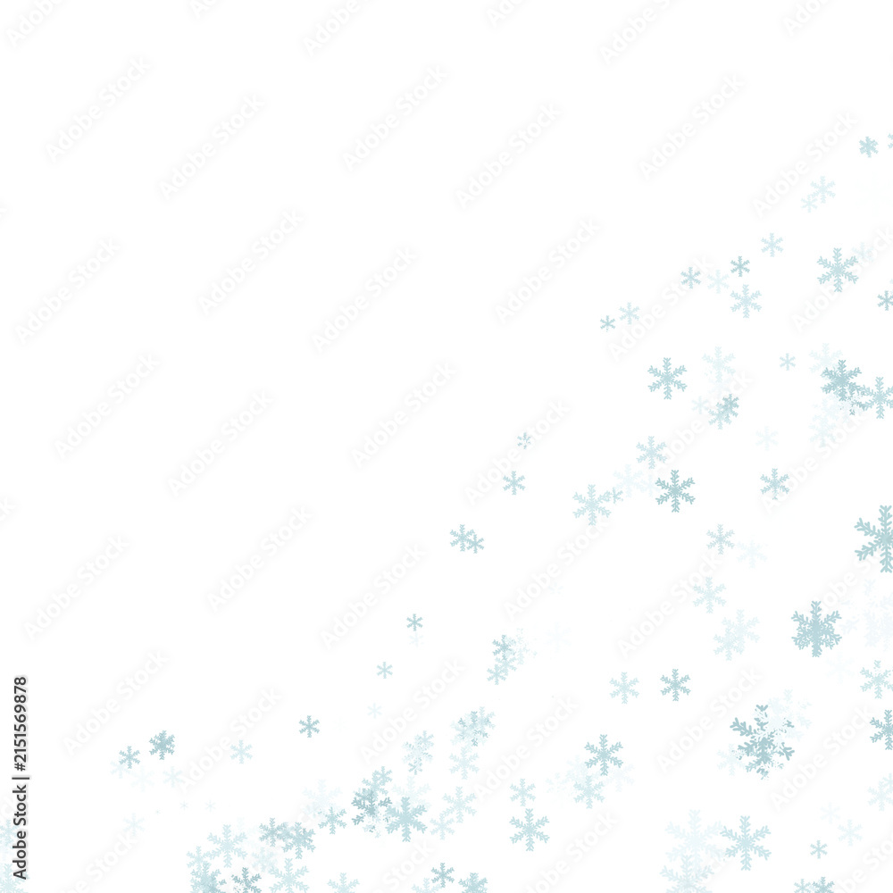 Fototapeta premium Soft Snowflake Winter Background with Large White Copy Space