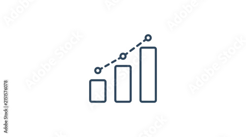Upward Growth Bar Chart with Trend Line Icon