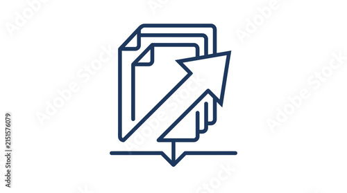Rising Document Statistics with Upward Arrow Icon