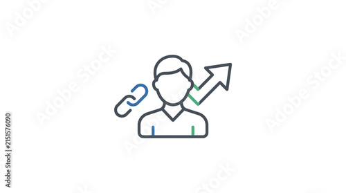User Networking Performance and Career Growth Icon
