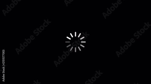 Classic Radial Line Preloader Spinner 6 Seconds Loop Animation on Alpha Channel 4K
