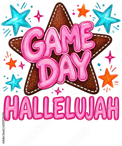 Fotografie Game Day Hallelujah Football Design