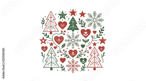 Christmas festive pattern isolated
