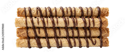 Chocolate Drizzled Wafer Cookies Transparent Background