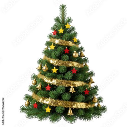 Decorated Christmas Tree Transparent Background