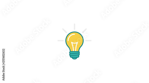 Bright light bulb icon with glowing rays.