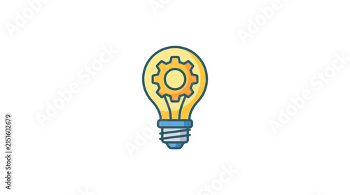 Bright Light Bulb with Gear Icon Inside 2.