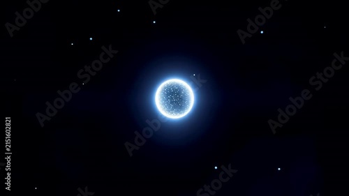 Floating glowing particles in dark space animation