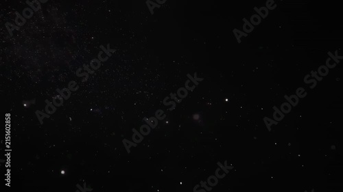Floating particles in dark void space animation