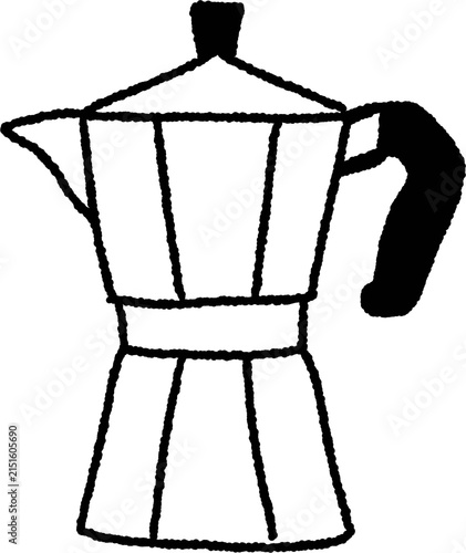 Konstfotografi Classic moka pot coffee maker line art icon