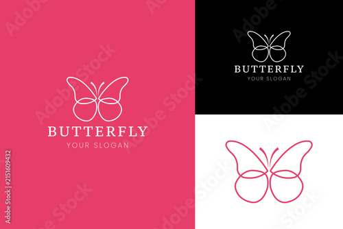 Elegant Butterfly Beauty Salon and Cosmetic Brand Monoline Logo