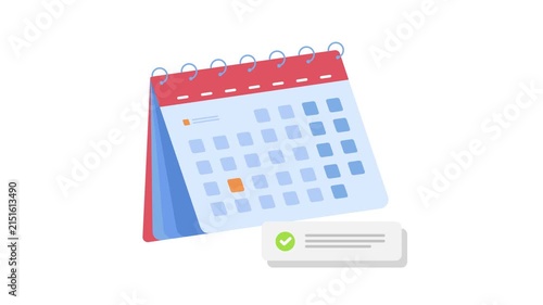 Calendar Booking and Time Scheduling 2D Vector Animation 4K