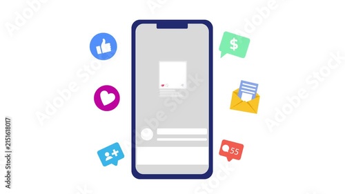 2D Vector Loop Animation of Social Media Advertising and Content Promotion 4K