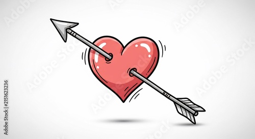 Cupid's Sweet Sting: A Hand-Drawn Emblem