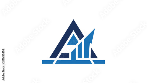 Abstract Letter A Growth Chart Logo Concept