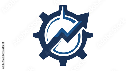 Business Growth Compass And Gear Icon