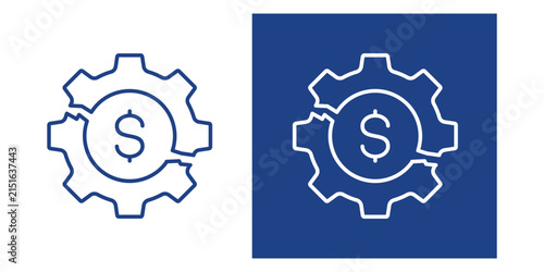 Bild auf Leinwand Mismanagement Risk Blue And White Icon Style Collection