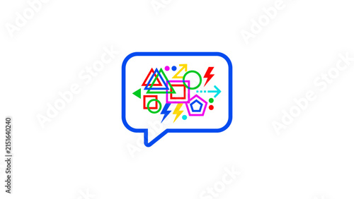 Colorful Abstract Shapes Within A Speech Bubble Icon