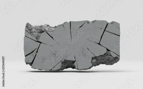 Abstract cracked grey concrete block element vector