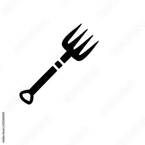 Bild auf Leinwand Black garden pitchfork icon isolated on white background for agriculture and farming design
