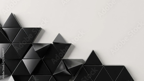 Abstract Geometric Pattern of Black Triangles on White Background.