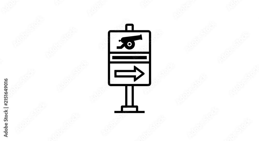Fototapeta premium Cannon Directional Signpost Icon