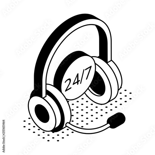 Headset with a customer service symbol, representing banking assistance and financial support.