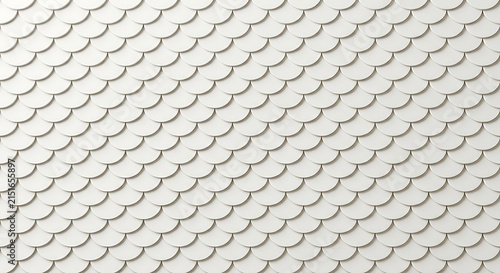 Abstract white scale pattern with geometric tile texture forming a clean and modern decorative wall background for interior design projects