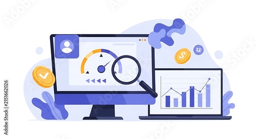 Secure user login illustration with hand clicking button on laptop screen showing successful authentication access