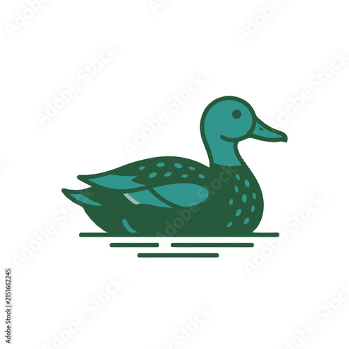 Minimalist Duck Illustration on White Background