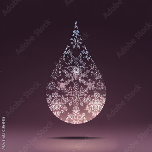Decorative Floral Lace Water Droplet Pattern on Dark Purple Background