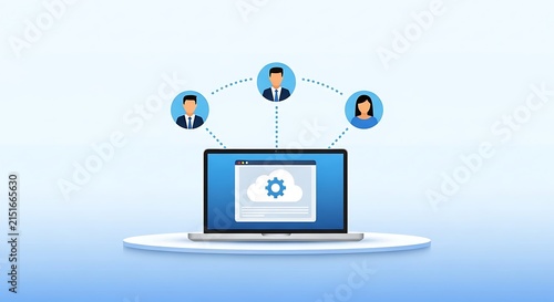 Secure user login illustration with hand clicking button on laptop screen showing successful authentication access