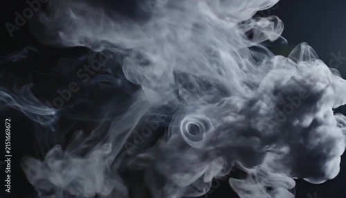 Billowing Smoke Swirling Against a Dark, Mysterious Background