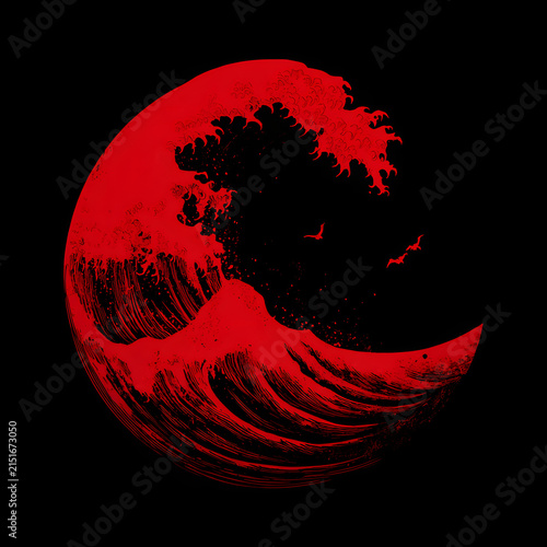 silhouette icon of typhoon wave