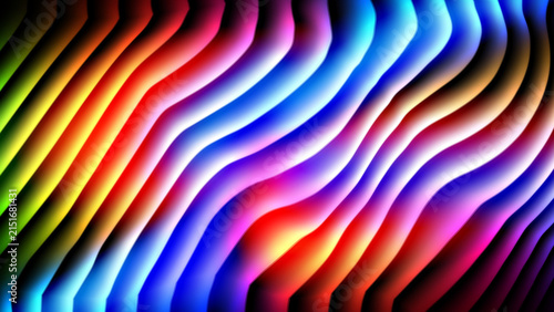 Abstract colorful wavy lines background with bright vibrant rainbow colors