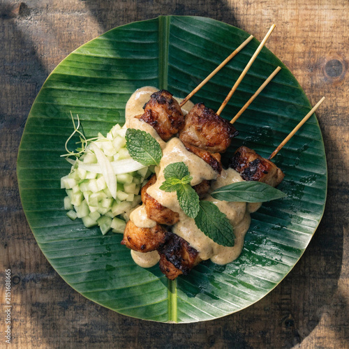 Thai Chicken Satay with Peanut Sauce, 