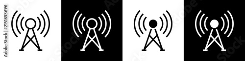 Signal tower black and white icon design concept