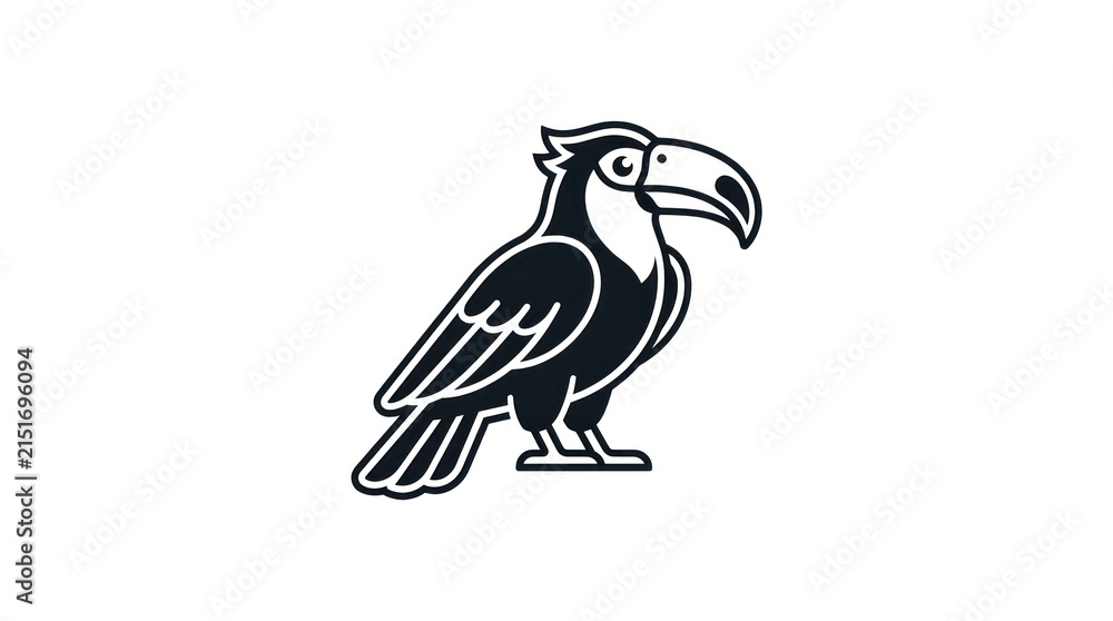 Obraz premium Stylized Toucan Bird Icon Vector Illustration.