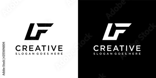 LF or FL initial letter logo design vector