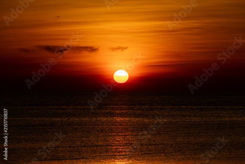 Amazing sunset view at Pontian, Johor. The sunset transforms the sky into a masterpiece of vibrant hues