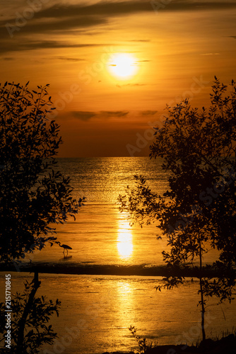 Amazing sunset view at Pontian, Johor. The sunset transforms the sky into a masterpiece of vibrant hues
