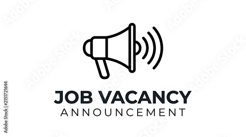 Job vacancy announcement sign with megaphone icon